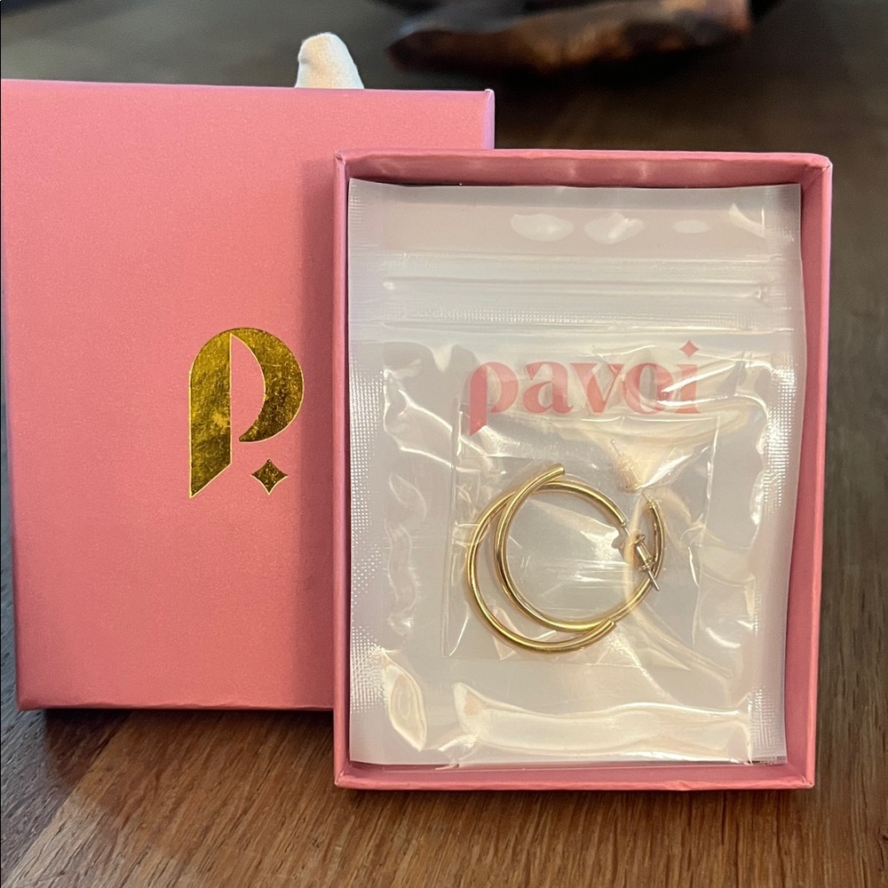 PAVOI 14 karat gold plated hoop earrings